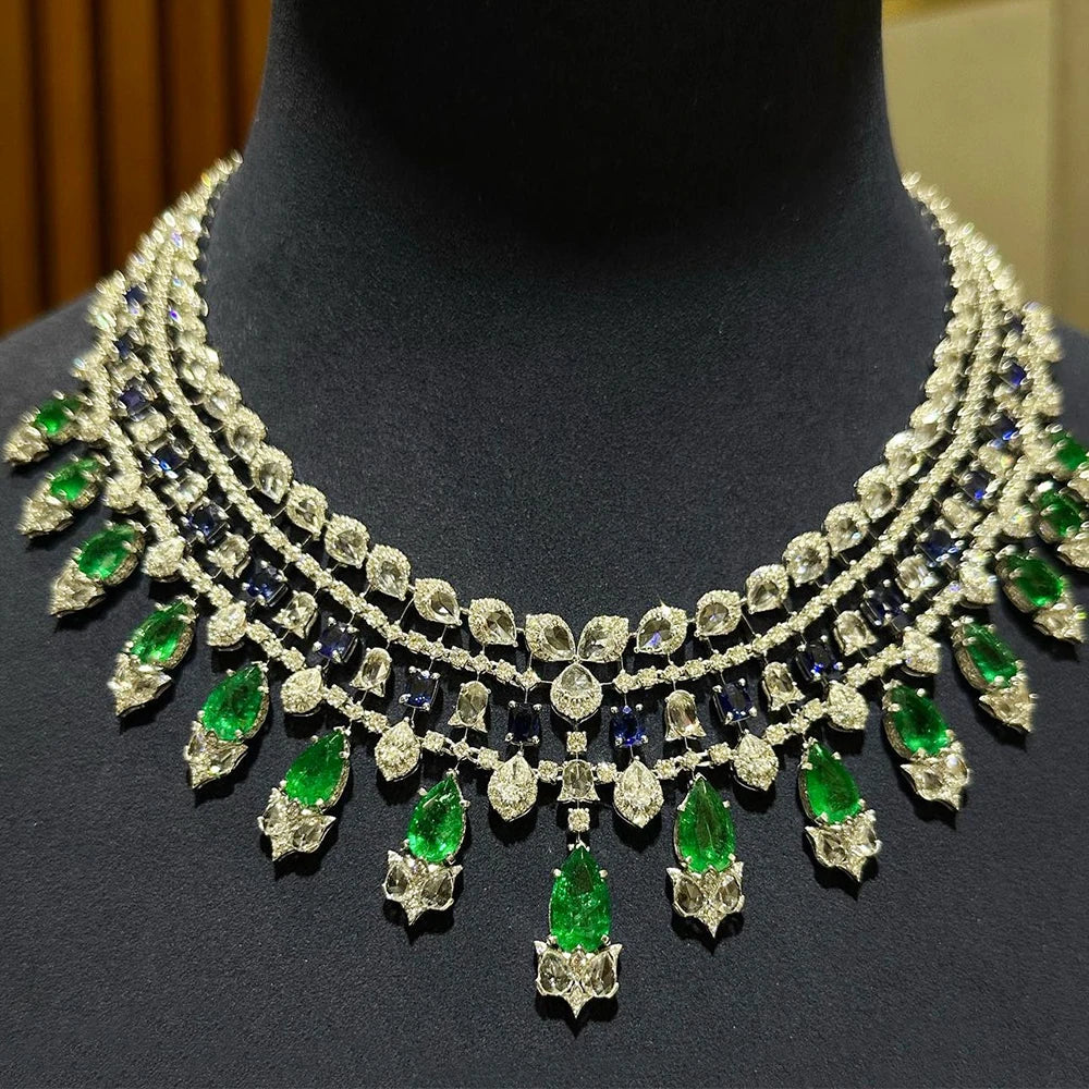 4pcs  Luxury Cubic Zirconia Necklace Jewelry Set