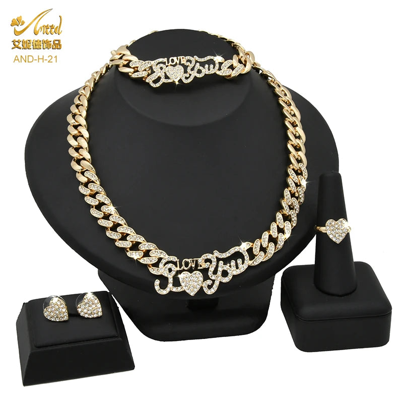 Costume Jewelry Set- Necklace Bracelets Earrings