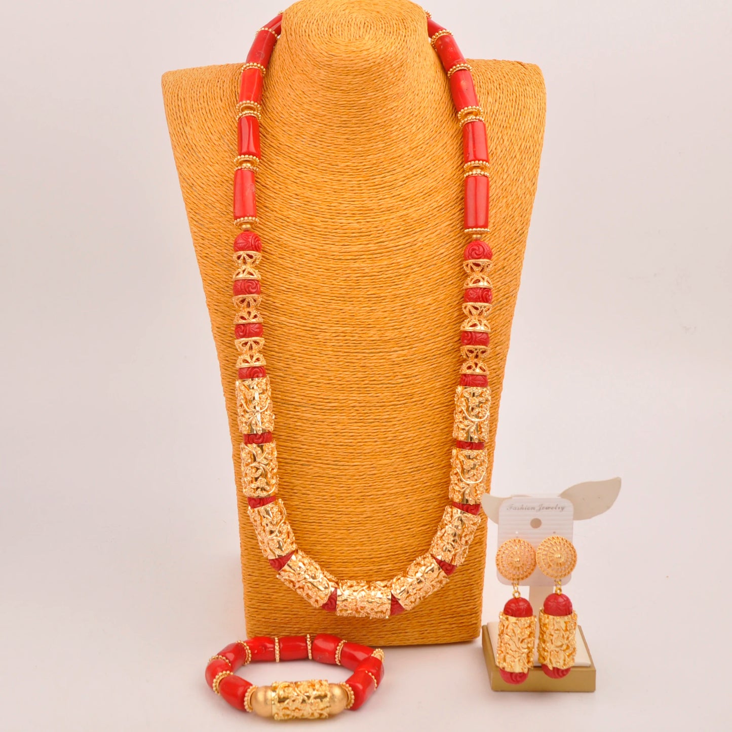 32 inches Coral Beads Necklace Jewelry Sets