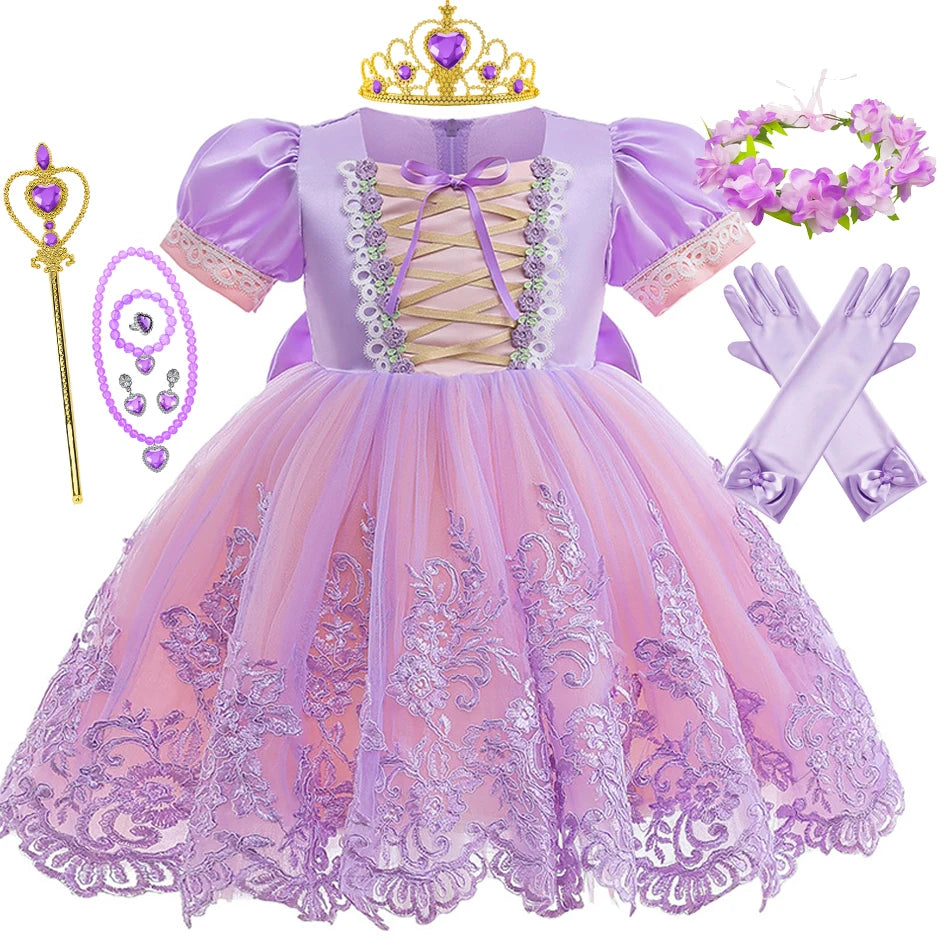 Princess Rapunzel Sequin Costume Dress 1-6T