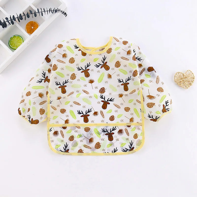 0-4Yrs Baby  & Toddler Waterproof Long Sleeve Bibs