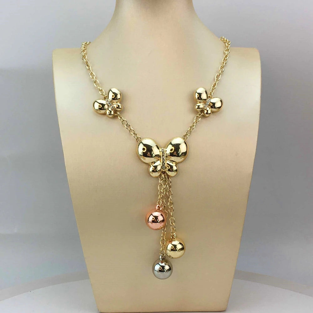 Butterfly Necklace  Wedding Jewelry Set