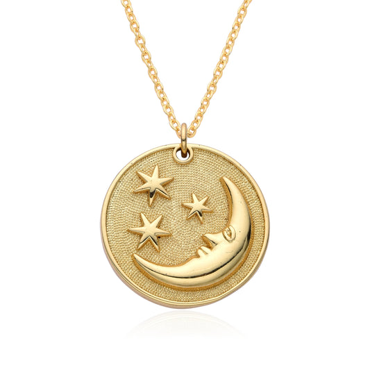 Moon Start Cupid's Arrow Coin Pendant