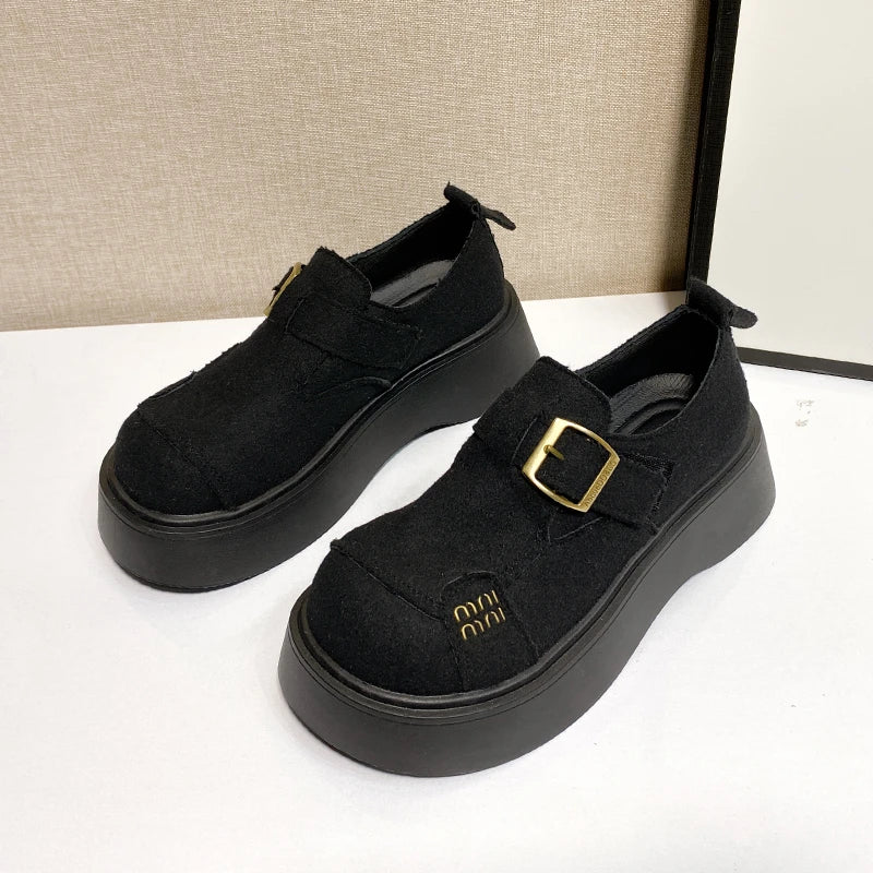 Round Head Anti-slip Suede Top Shoes