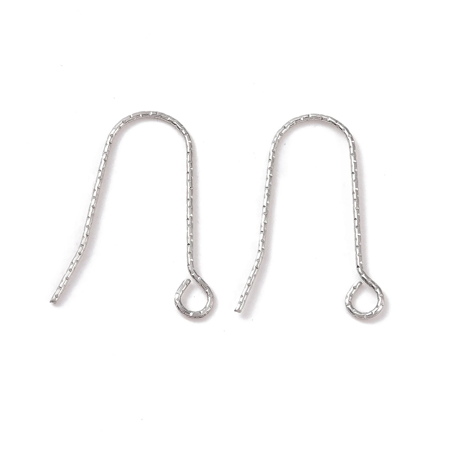 100pcs Stainless Steel Earring Hooks with Horizontal Loop