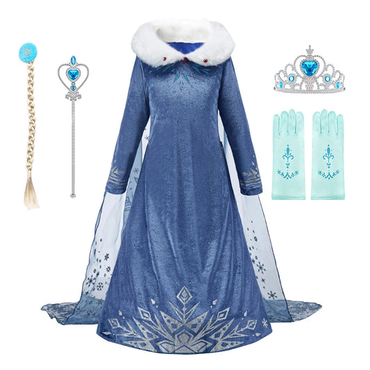 Kids Elsa Cosplay Luxury Dress