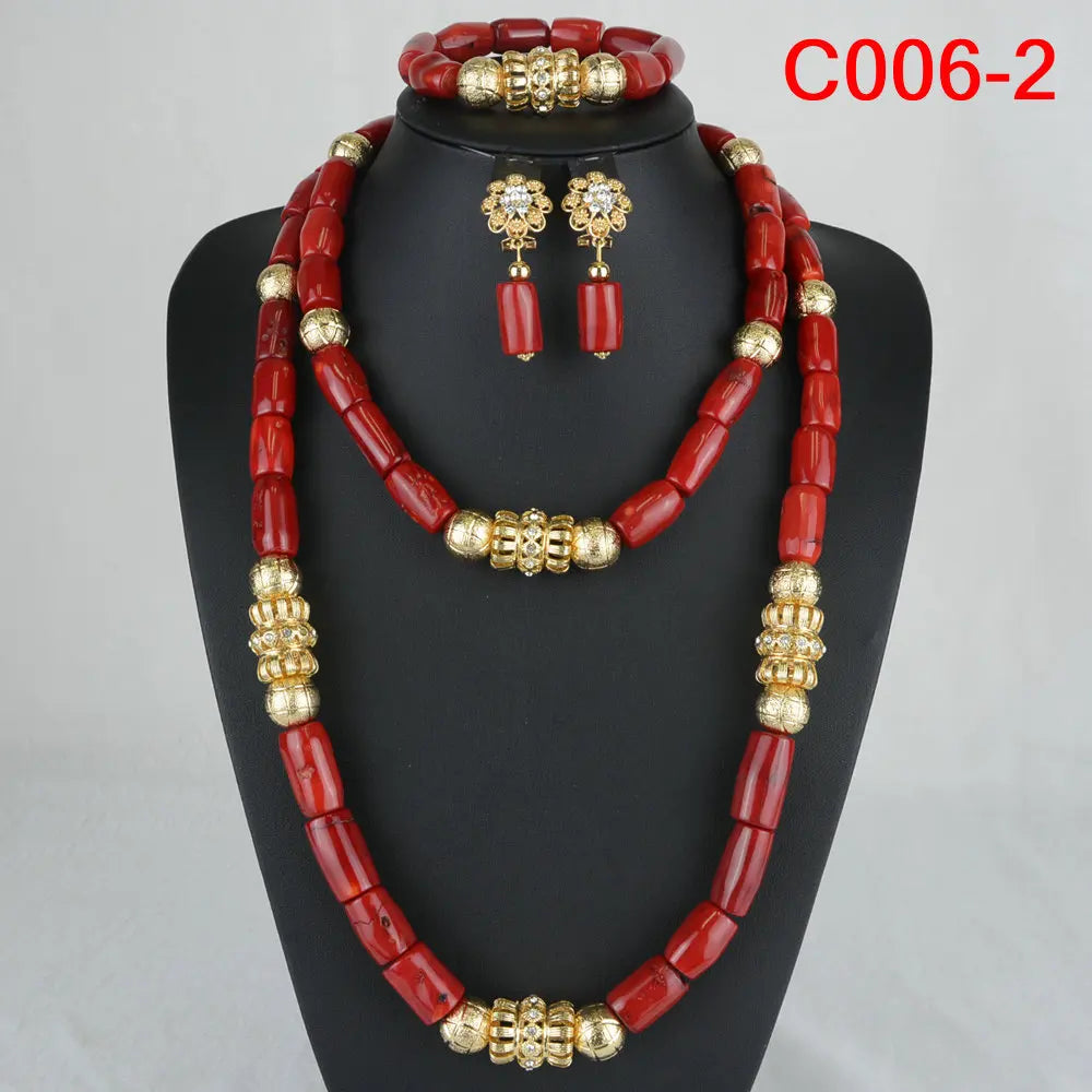 Coral Beads Jewelry Set