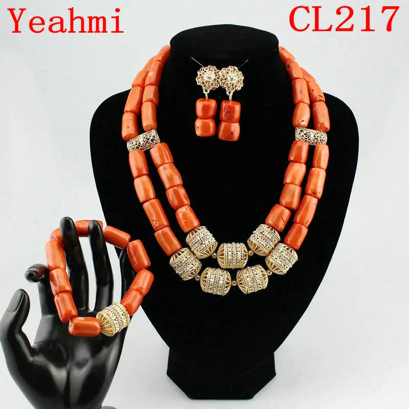 Coral Beads Jewelry Set