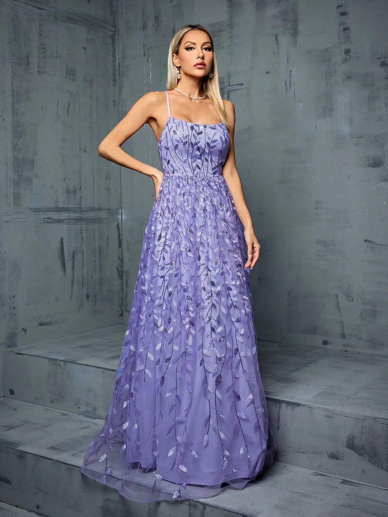 Halter Sequin Elegant Long Evening Gown