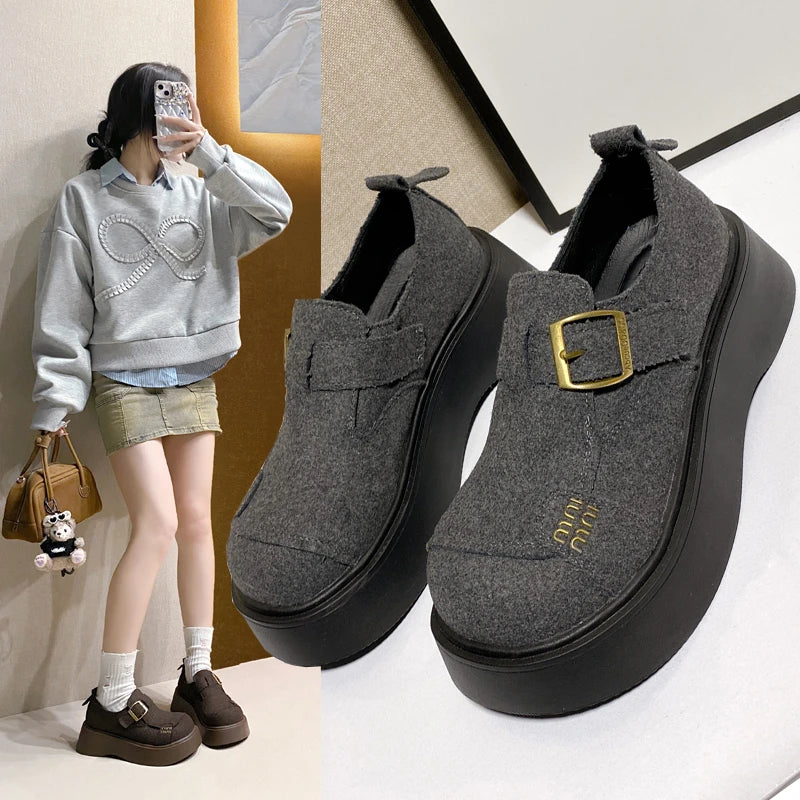 Round Head Anti-slip Suede Top Shoes