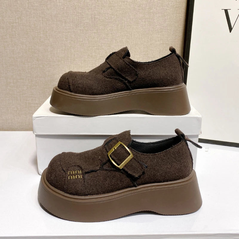 Round Head Anti-slip Suede Top Shoes