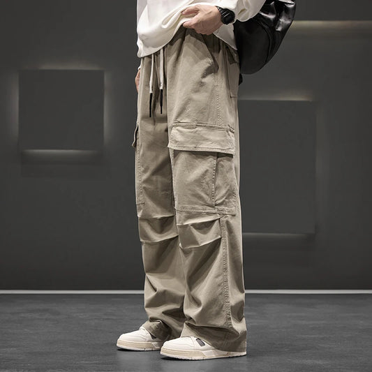 Wide Leg  Cotton Cargo Pants