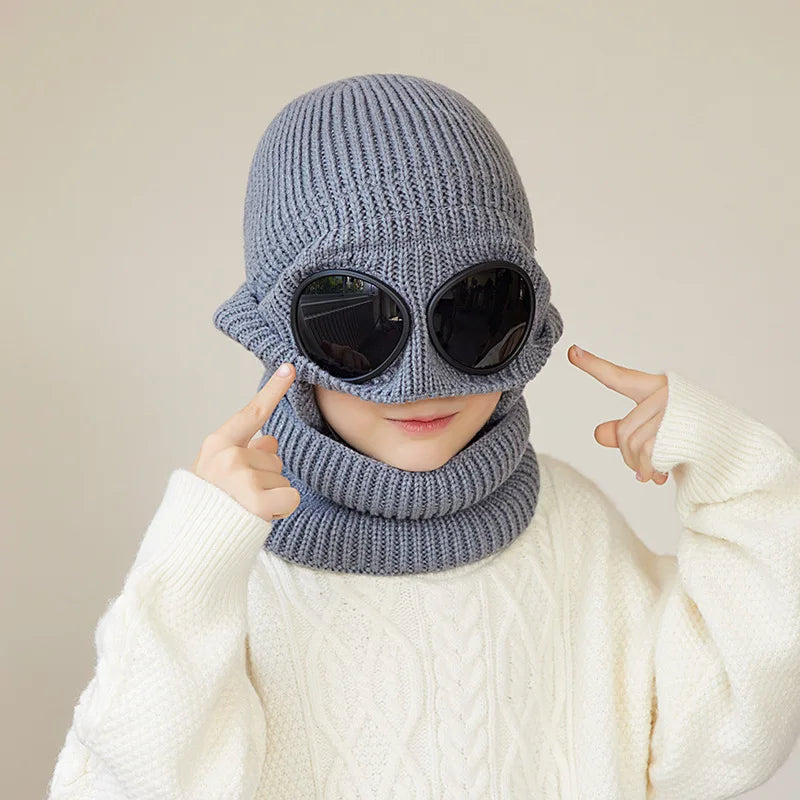 2Pcs Plush Knitted Hat & Scarf Set 4-10Y