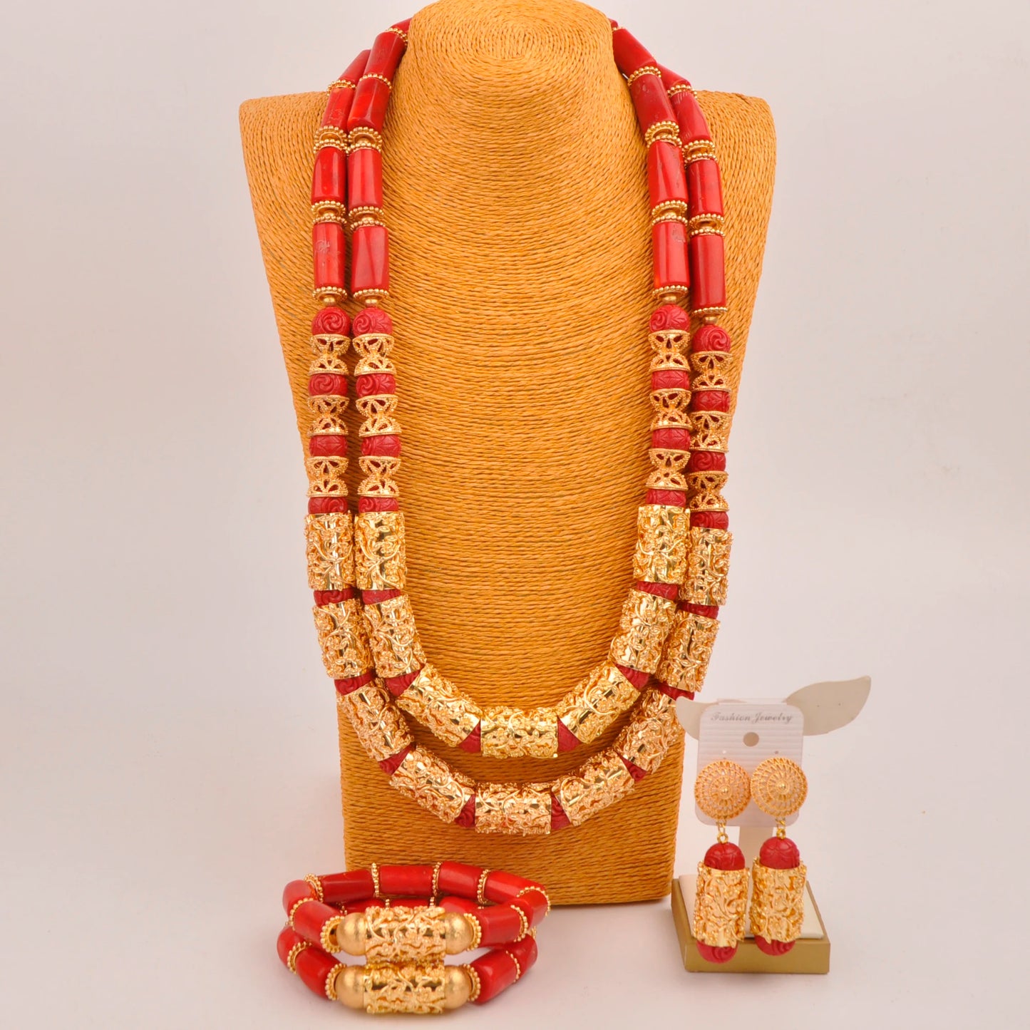 32 inches Coral Beads Necklace Jewelry Sets