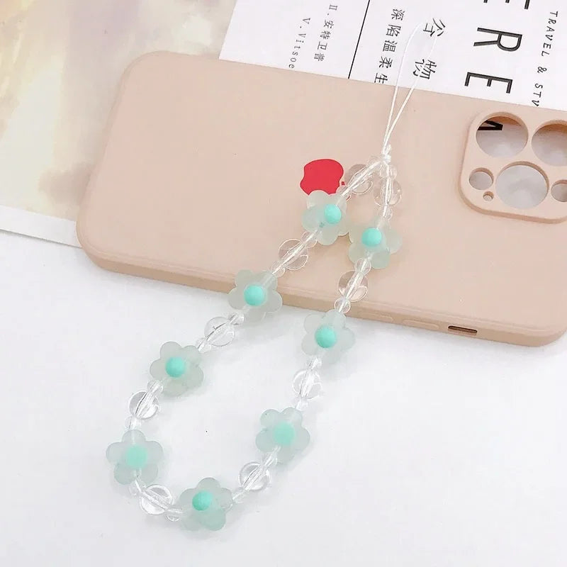 Acrylic Flower Cat Head Beads Charm Phone Chain