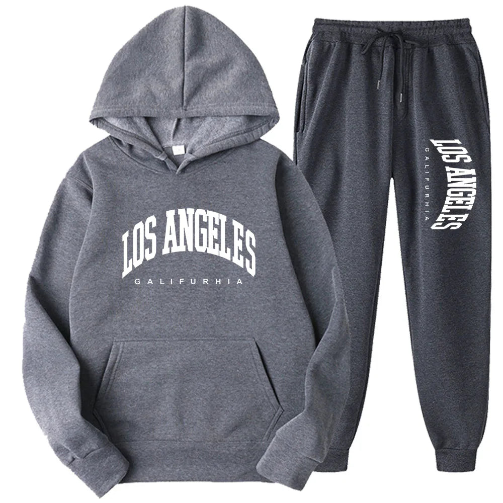 Two-Piece LOS ANGELES Unisex Hoodie & Pants Set