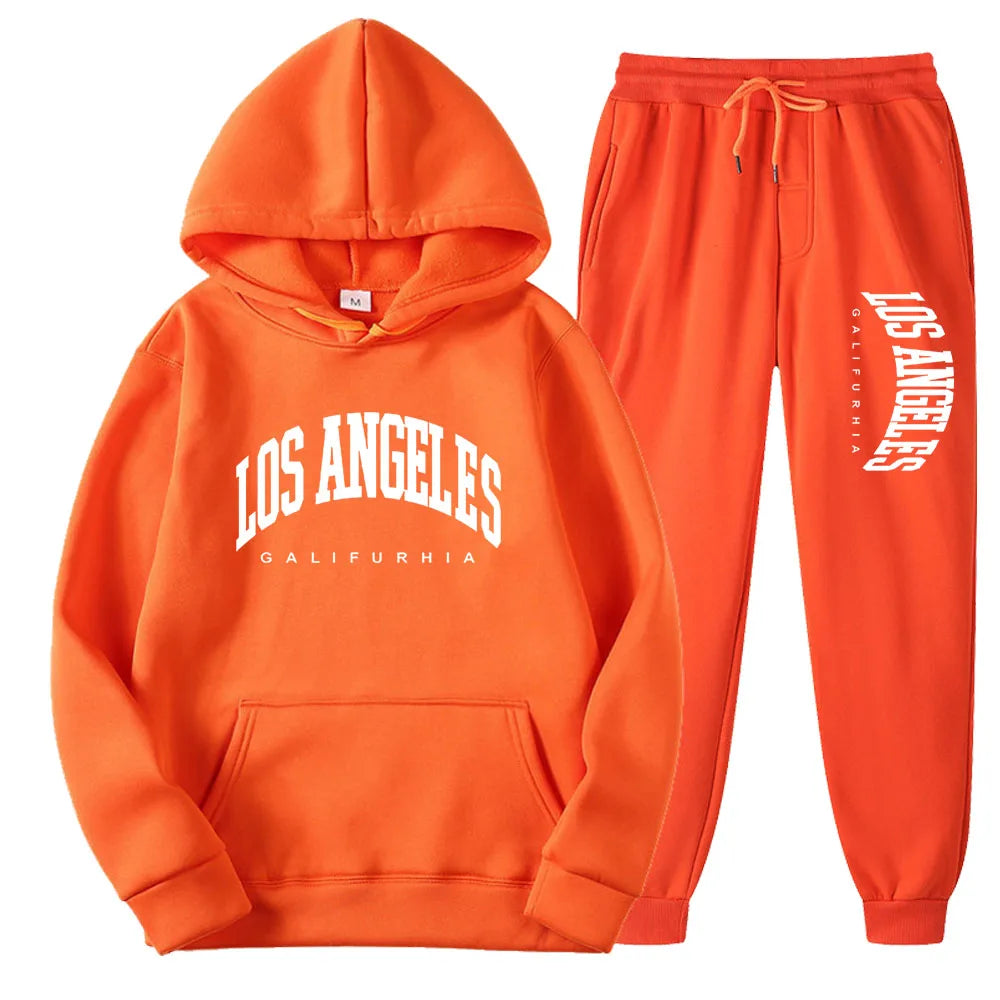 Two-Piece LOS ANGELES Unisex Hoodie & Pants Set