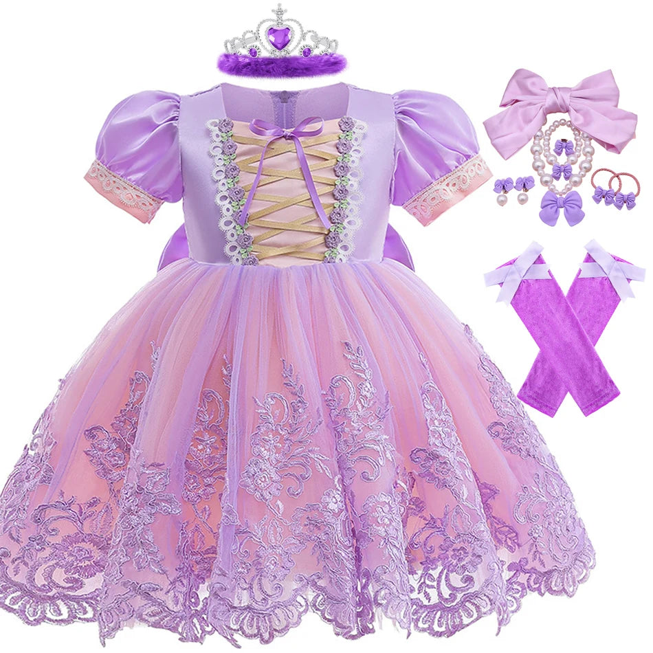 Princess Rapunzel Sequin Costume Dress 1-6T