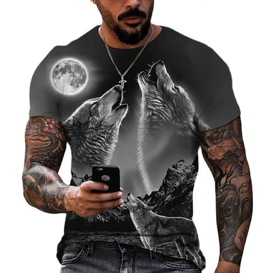 Wolf Print T Shirt