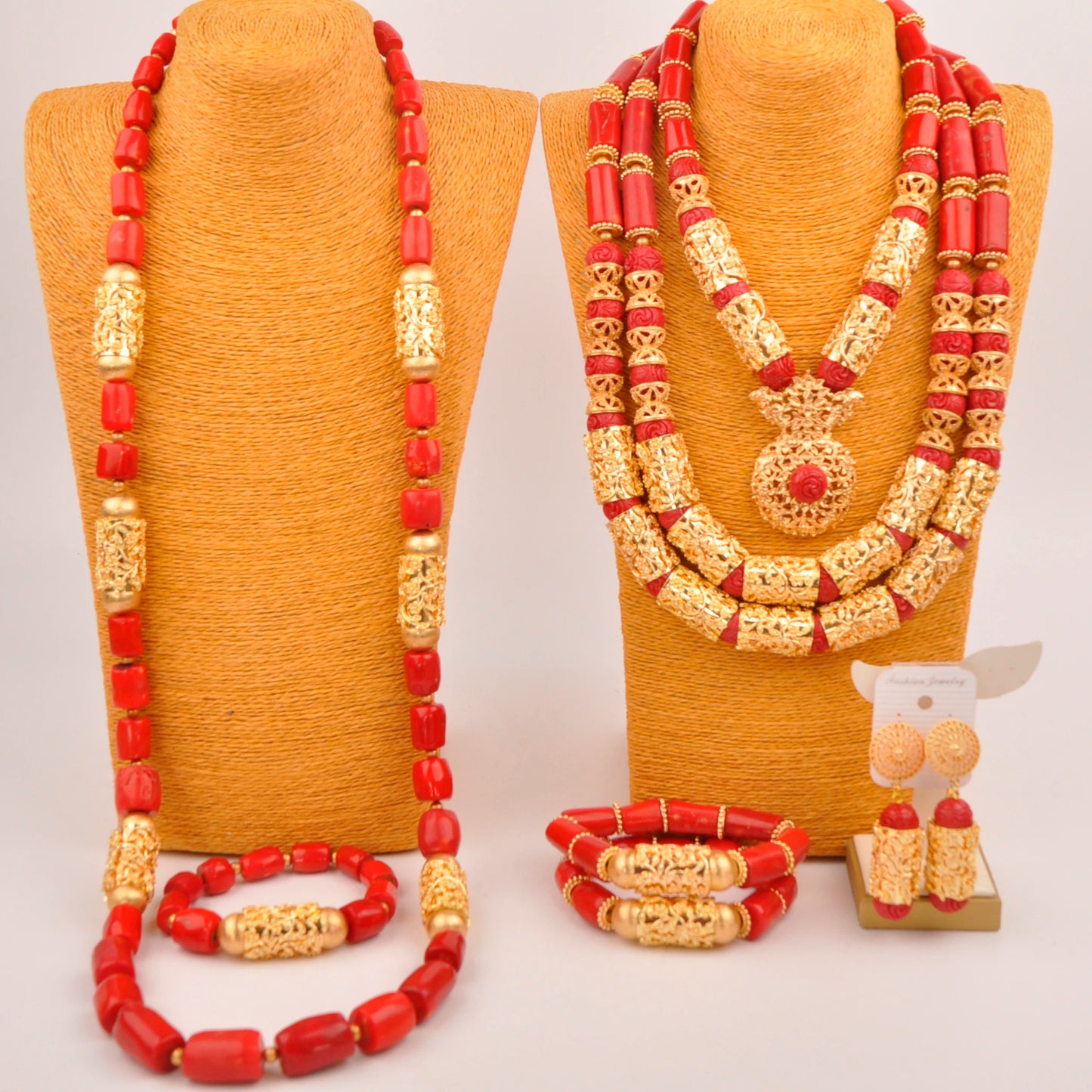 32 inches Coral Beads Necklace Jewelry Sets