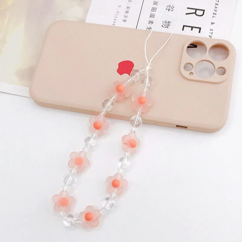 Acrylic Flower Cat Head Beads Charm Phone Chain