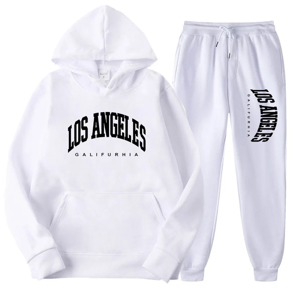 Two-Piece LOS ANGELES Unisex Hoodie & Pants Set