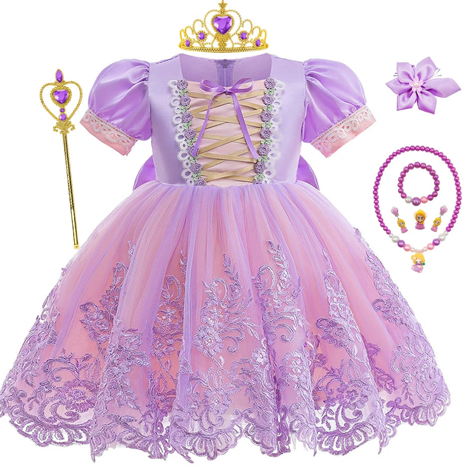 Princess Rapunzel Sequin Costume Dress 1-6T