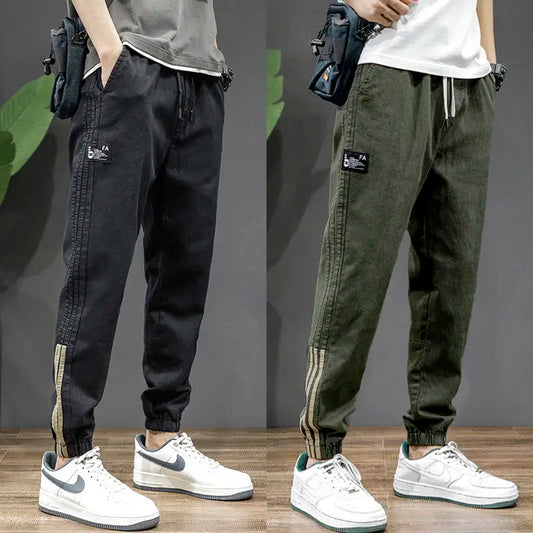 Men's Patch Pocket Striped Cargo Pants