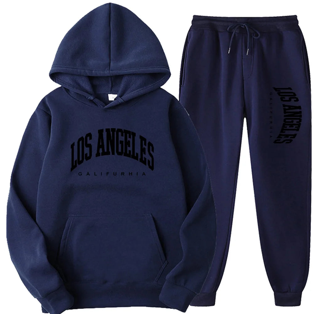 Two-Piece LOS ANGELES Unisex Hoodie & Pants Set