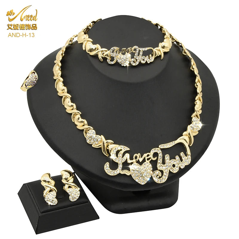 Costume Jewelry Set- Necklace Bracelets Earrings