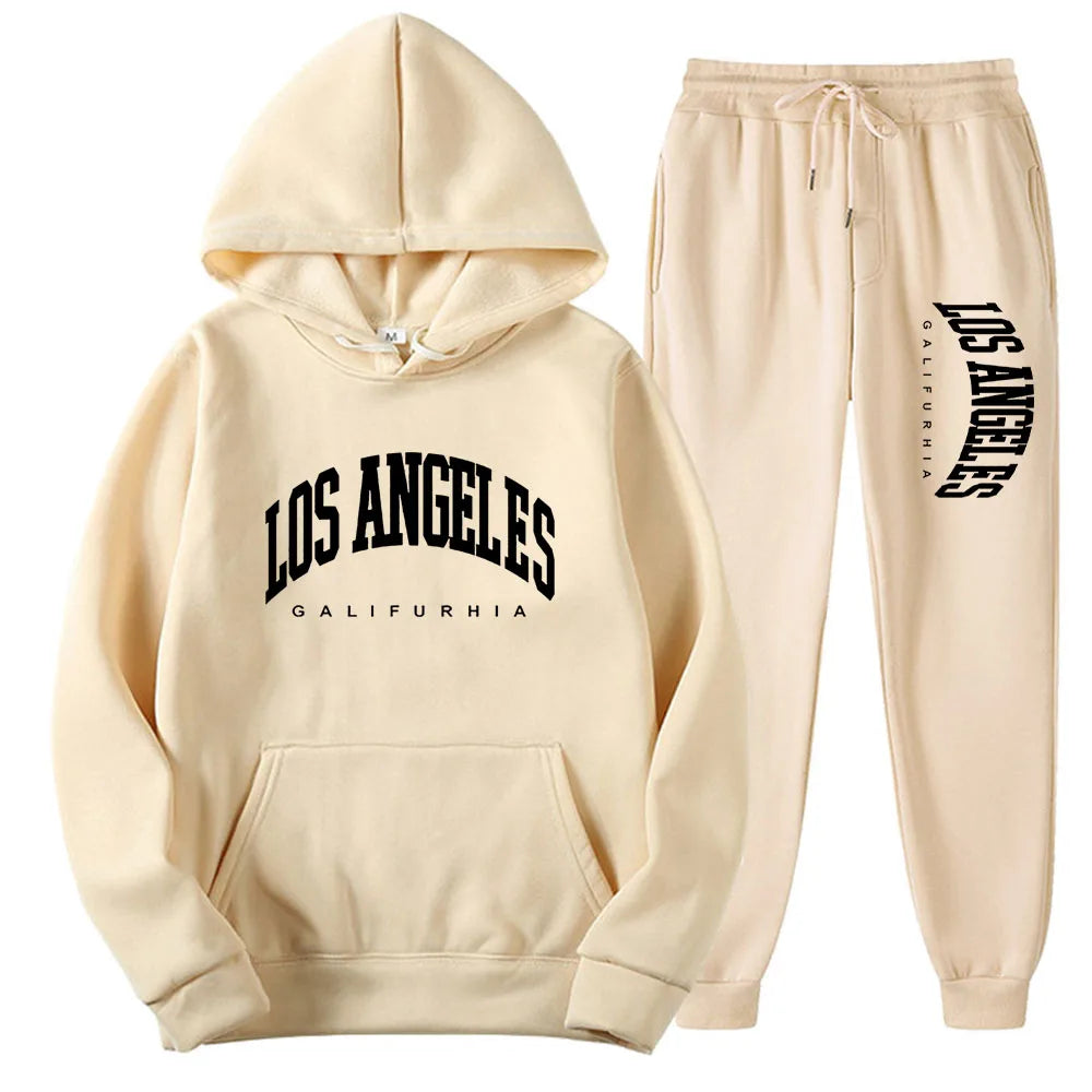 Two-Piece LOS ANGELES Unisex Hoodie & Pants Set