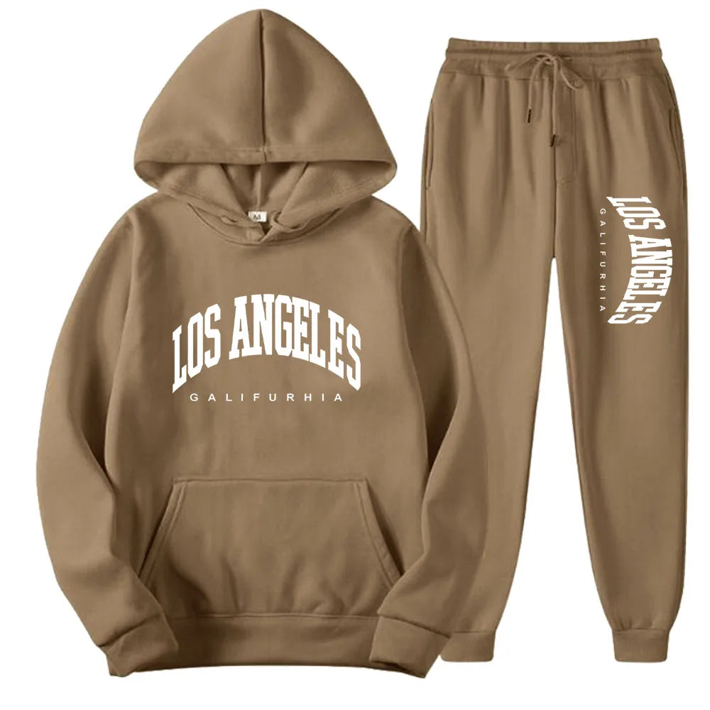 Two-Piece LOS ANGELES Unisex Hoodie & Pants Set