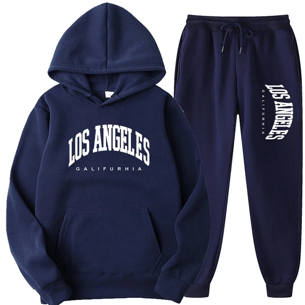 Two-Piece LOS ANGELES Unisex Hoodie & Pants Set