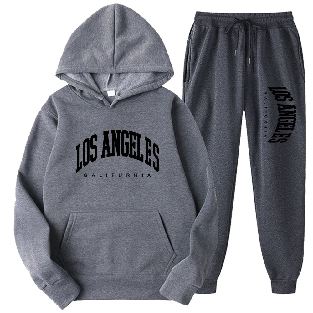 Two-Piece LOS ANGELES Unisex Hoodie & Pants Set