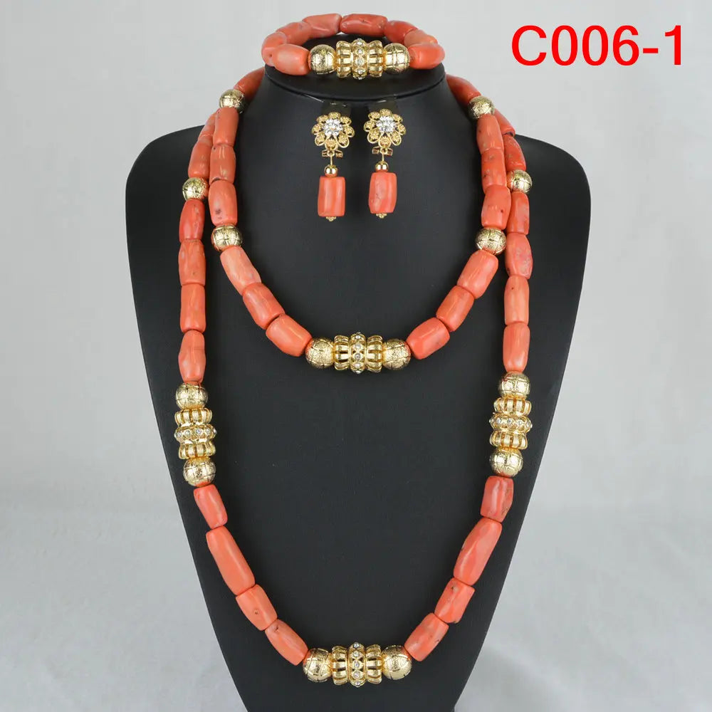 Coral Beads Jewelry Set