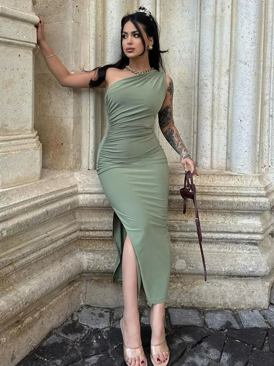 Sleeveless Backless Split Dress