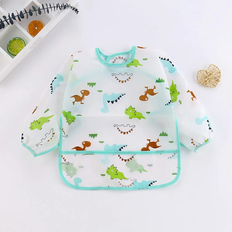 0-4Yrs Baby  & Toddler Waterproof Long Sleeve Bibs