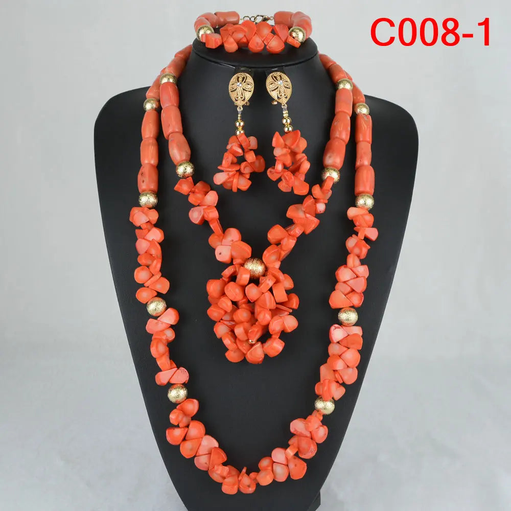 Coral Beads Jewelry Set