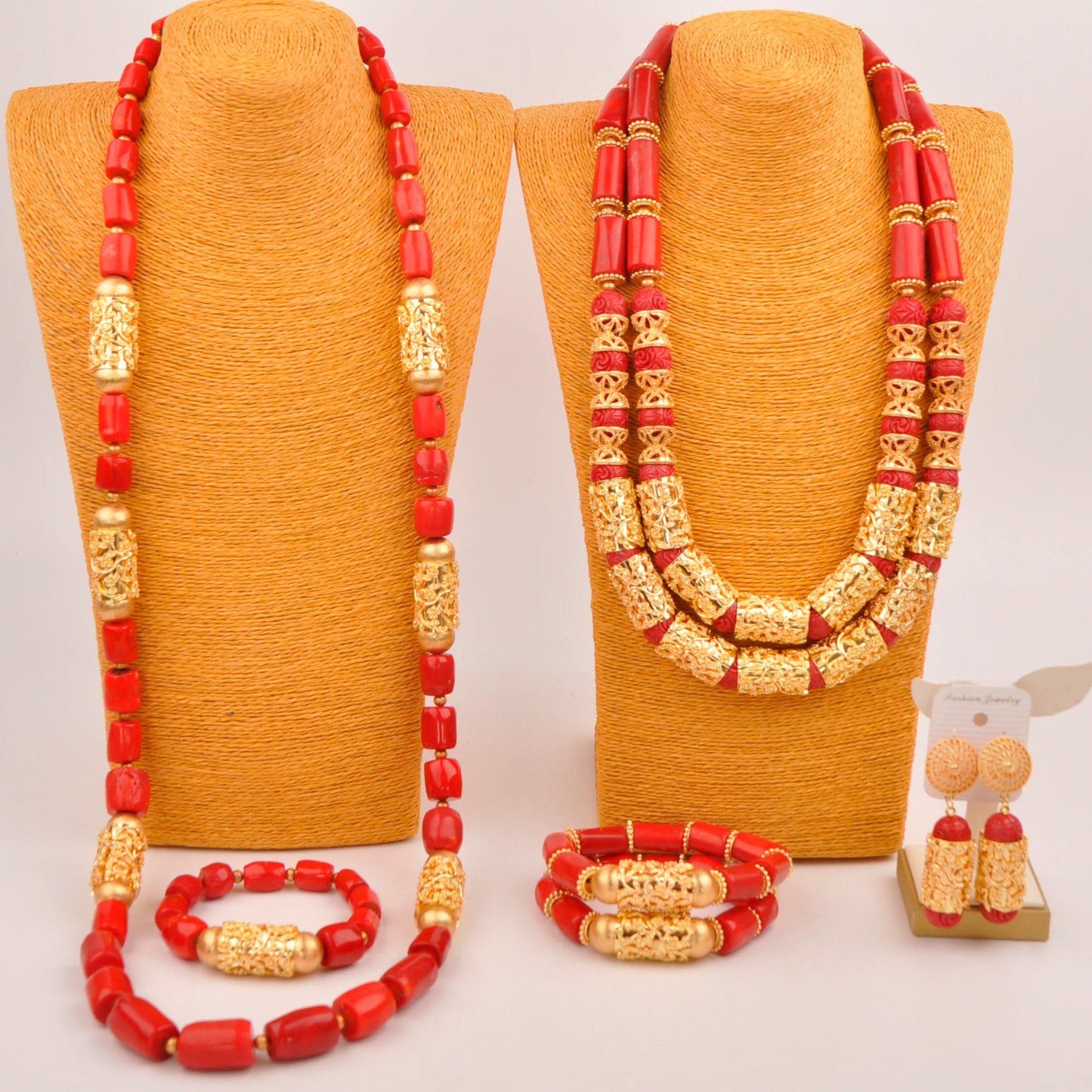 32 inches Coral Beads Necklace Jewelry Sets