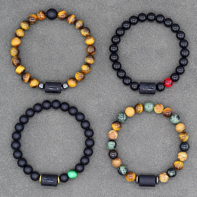 Astrology Zodiac Precious Stones Beads Bracelets