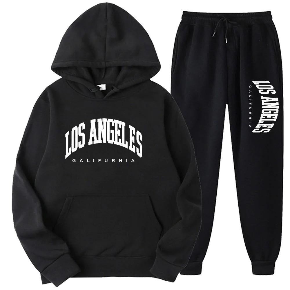 Two-Piece LOS ANGELES Unisex Hoodie & Pants Set