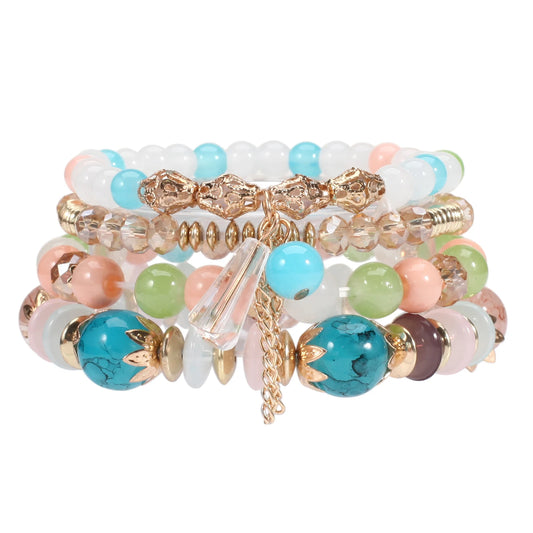 Multilayer Bohemian Bracelets with Charm