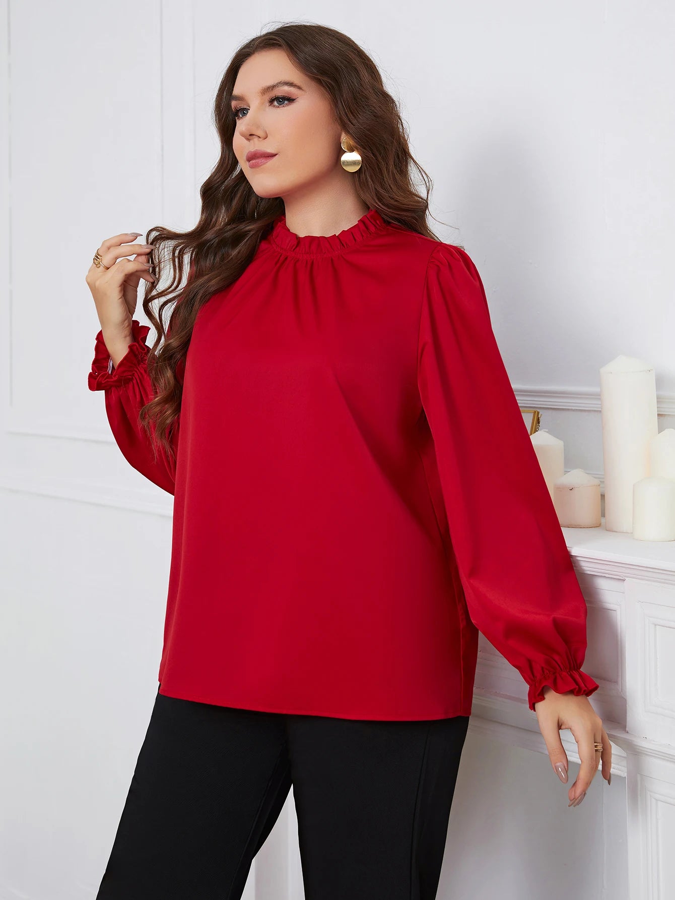 Trendy Long Sleeve Blouse Top