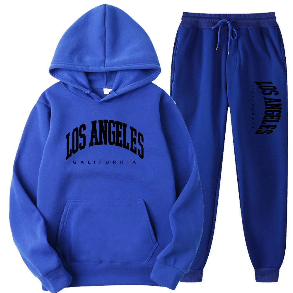 Two-Piece LOS ANGELES Unisex Hoodie & Pants Set