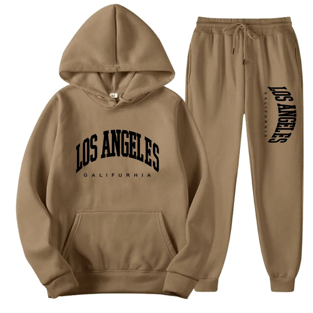 Two-Piece LOS ANGELES Unisex Hoodie & Pants Set