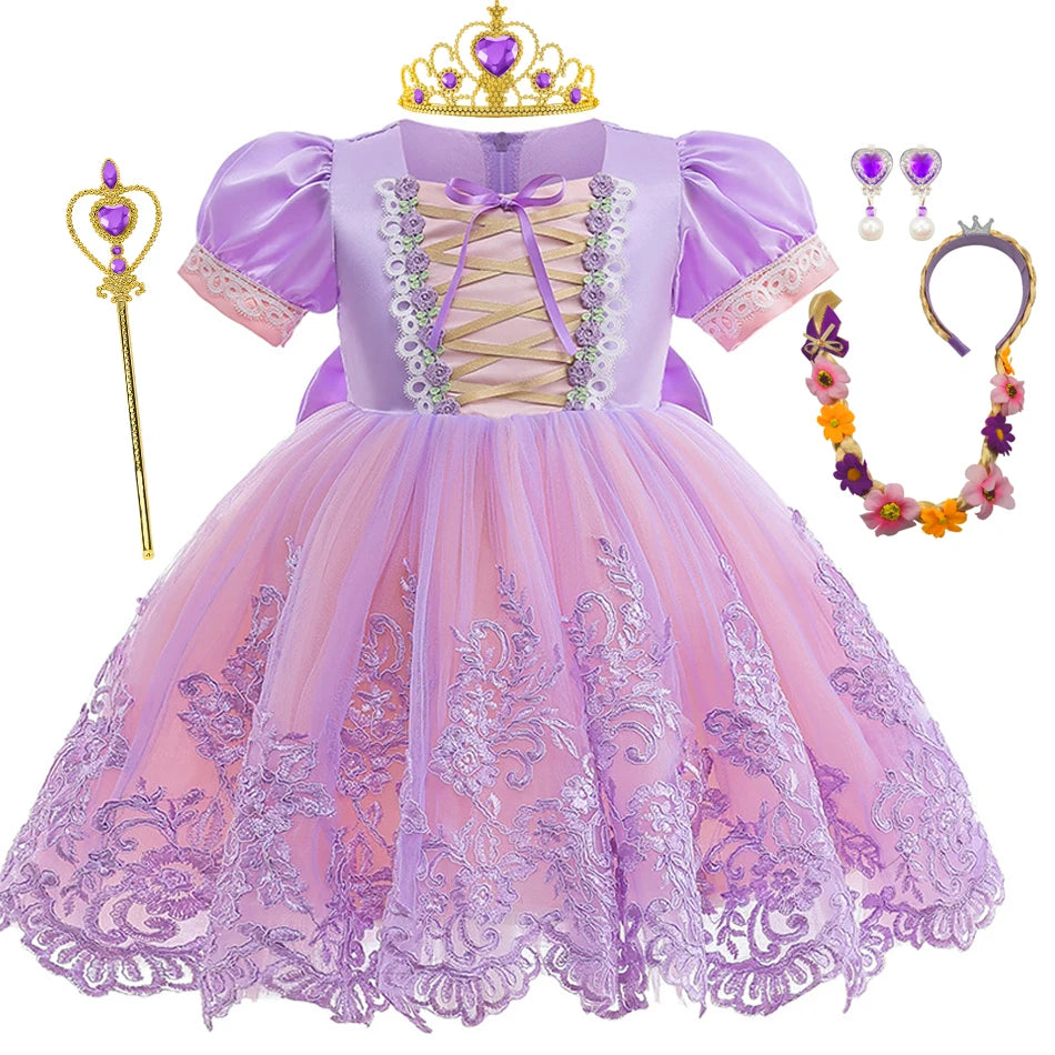 Princess Rapunzel Sequin Costume Dress 1-6T