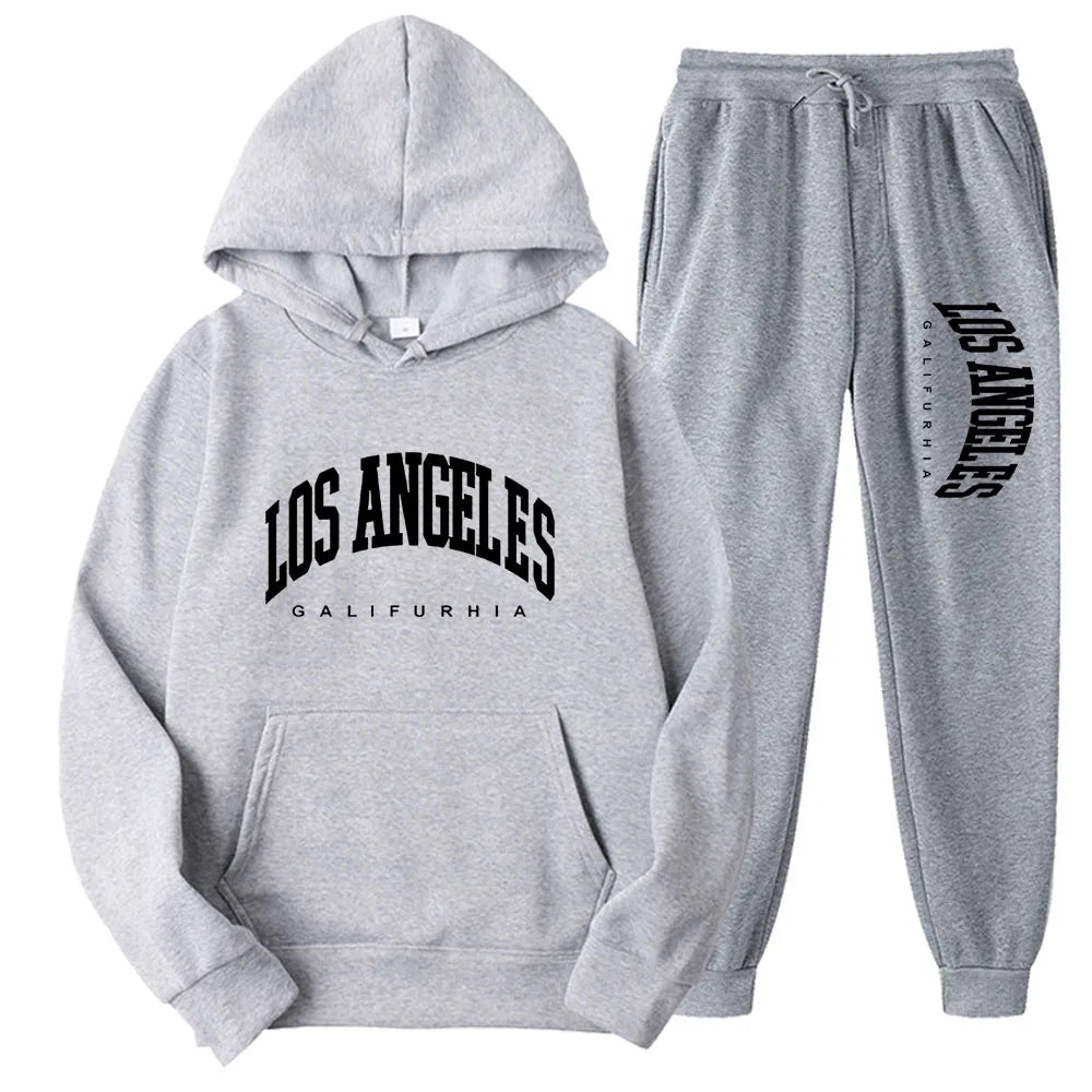 Two-Piece LOS ANGELES Unisex Hoodie & Pants Set