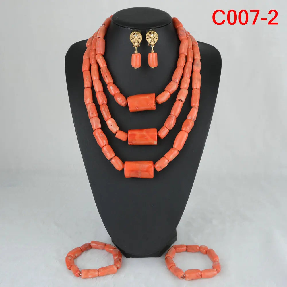 Coral Beads Jewelry Set