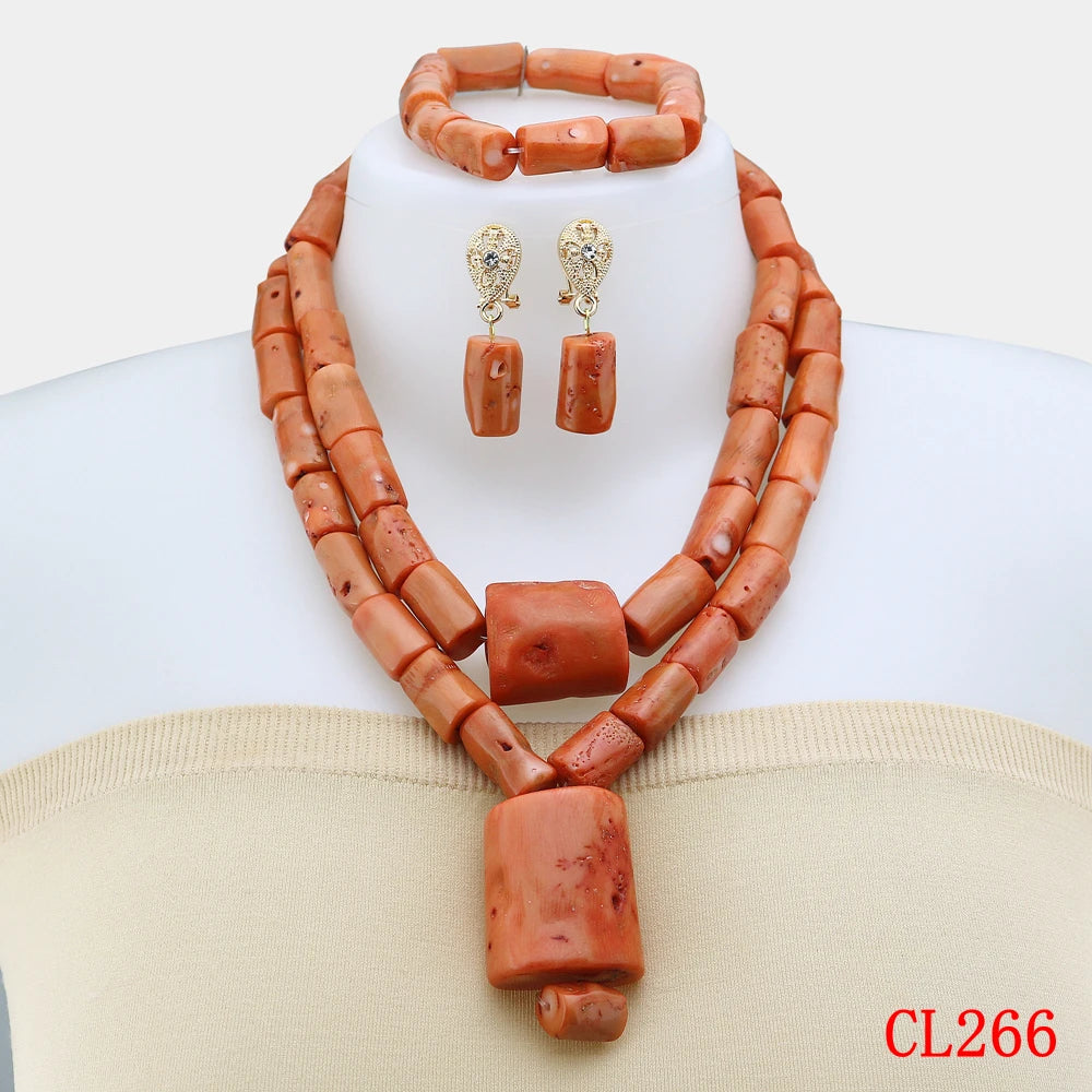 Coral Beads Jewelry Set