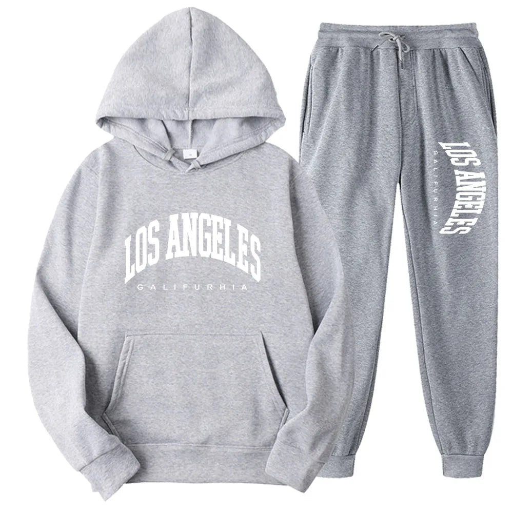 Two-Piece LOS ANGELES Unisex Hoodie & Pants Set